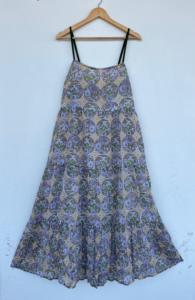 Vestido Maxi de Algodón con Estampado Floral Beige para Mujer, Sin Mangas, Ropa de Verano, Traje de Playa para Vacaciones, Vestido para Damas, Venta al por Mayor y Fabricante - Product Image 1