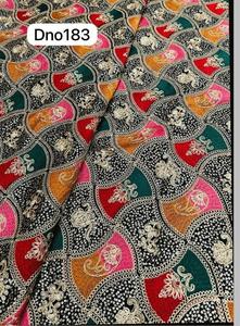 Wholesale 44 Inch Heavy Work <b>Embroidery</b> Fabric Luxury Stone Work Dress <b>Material</b> 55 Inch Panna Premium Quality Textile Factory - Product Image 2