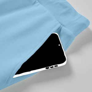 Conjunto de Sudadera con Capucha y Pantalones Cortos de Algodón Ligero para Hombre, Color Sólido, Informal, Traje Deportivo de Verano, Manga Larga, Corte Regular, con Bolsillos Laterales - Product Image 2