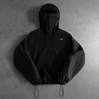 Vestes Premium surdimensionnées, coupe-vent anorak avec capuche intégrée et cache-visage, fabrication directe en usine, marque privée, pour hommes