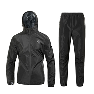 Conjunto Deportivo Impermeable y Transpirable de Secado Rápido para Hombre, Marca Whiteaura International, Color Negro, con Capucha, Ligero, de Poliéster - Product Image 1