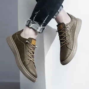 Chaussures de tennis robustes et imperméables pour hommes, en cuir de vachette noir et orange, avec lacets, semelle intermédiaire respirante en EVA et motif camouflage - Product Image 5