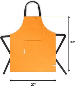 Tablier moutarde pour femme avec poche avant et bretelles réglables - Product Image 6