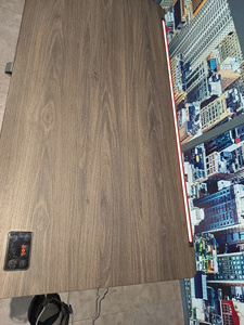 Height Adjustable LED Strip Decoration Modern Minimalist Steel Eco-friendly Durable Standing <b>Desk</b> Wood Upper for Home Office - Product Image 5