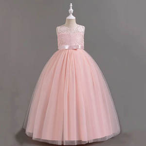 Vestido de niña de las flores de lujo al por mayor, rosa, con corpiño de encaje, cintura de cinta de satén y falda de tul completa, elegante vestido de princesa para cumpleaños - Product Image 1