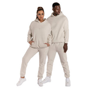 Ensemble de survêtement 2 pièces personnalisé unisexe pour hommes, sweat à capuche ajusté et pantalon de jogging, vêtements de sport en gros - Product Image 3
