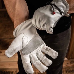 New Design Patch Palm Cowhide Grain Leather <b>Driver</b> <b>Gloves</b> Soft & Comfortable Heeat Resistant Outdoor Activities Garden <b>Gloves</b> - Product Image 6