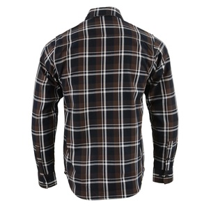 Chemise de travail en flanelle à carreaux marron et noir pour homme, robuste, à manches longues, avec deux poches utilitaires, vêtements de bûcheron pour l'extérieur - Product Image 6