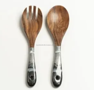 อุปกรณ์เครื่องครัวไม้พายพลั่วรั่วช้อนช้อนอุปกรณ์ทำอาหารไม้สัก - Product Image 2