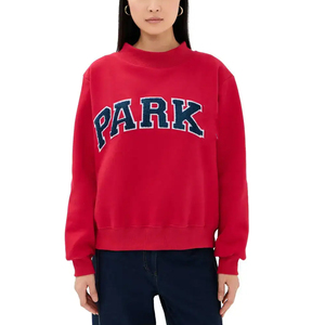 Sudadera Roja con Capucha para Mujer, Cortavientos, con Logotipo Bordado en la Parte Delantera, Informal, de Punto, de Manga Larga, para Invierno - Product Image 6