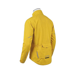 Veste de cyclisme et imperméable jaune pour homme, coupe régulière, en polyester, résistante à l'eau, avec fermeture éclair et col montant - Product Image 2