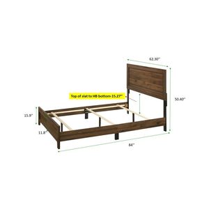 Letto a pannelli Queen Size in stile contemporaneo, bellissimo mobile da camera in legno con finitura marrone ciliegio, tessuto, 1 pezzo, di Style - Product Image 4