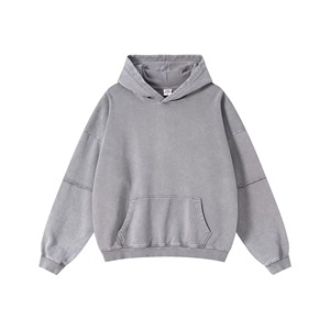 เสื้อฮู้ดดี้ผู้ชายสไตล์วินเทจ ผ้าฝ้าย 100% ทรงโอเวอร์ไซส์ ผ้าเทอร์รี่ สกรีนโลโก้ได้ สำหรับฤดูหนาว - Product Image 1