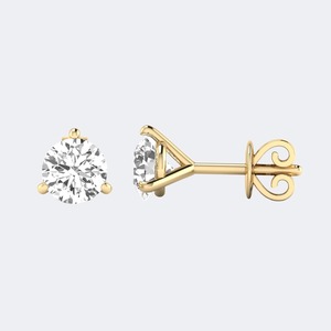 Boucles d'oreilles de luxe en or pour femme, diamants ronds brillants de laboratoire, 2.00 carats au total, couleur EF, pureté VS VVS, certifiées, clous de mariage - Product Image 6