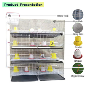 Di alta qualità del bambino pulcino H tipo 3/4 livelli da 90 a 320 uccelli pollame allevamento caldo zincato batteria Brooder gabbia di pollo per la vendita - Product Image 2