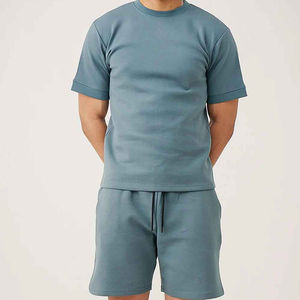 Ensemble de survêtement et short d'été 2 pièces personnalisé pour homme en coton respirant, coupe oversize, vierge - Product Image 5