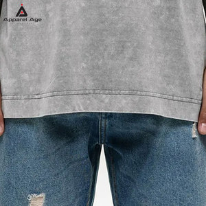เสื้อยืดแขนสั้นคุณภาพสูง ผ้าฝ้าย 100% ทรงหลวม สไตล์ย้อมสีเอซิด สำหรับผู้ชาย พร้อมสกรีนโลโก้ตามสั่ง - Product Image 5