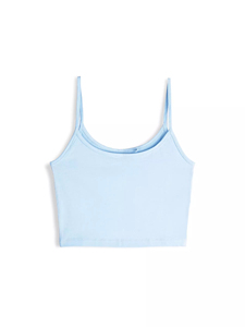 Womens 100% Cotton Camisole Crop <b>Top</b> Scoop Neck Summer Daily Wear Loungewear Women Tank <b>Top</b> Custom Logo Wholesale - Product Image 4