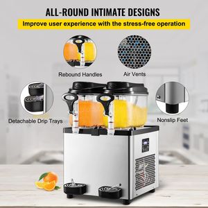 Macchina Commerciale per Slushy/Margarita da 12L, 700W, 110V, 2 Serbatoi, 50 Bicchieri, in Acciaio Inossidabile, per Bevande Congelate - Product Image 6
