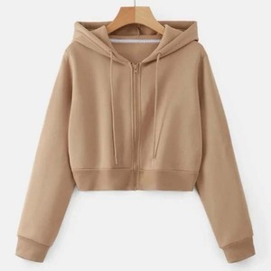 Sudadera con Capucha Estampada 100% Algodón para Mujer, Otoño Invierno, Ecológica, Personalizada, Estilo Crop Top, Venta al Por Mayor - Product Image 1