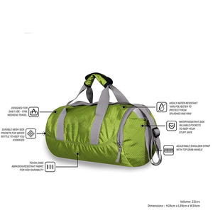 Sac de sport et de voyage unisexe en gros avec compartiment à chaussures, en polyester, nylon et toile, fermeture éclair et fermoir - Product Image 5