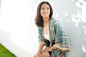 Nuevo Kimono de Playa para Mujer, Estilo Casual, con Estampado Floral Tejido y Tie Dye Azul, Cintura Natural, 100% Algodón, Verano 2026 - Product Image 5