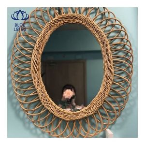 กระจกหวายงานฝีมือขายดีประจำปี 2026 ตกแต่งผนัง สะท้อนแสงได้ดีขึ้น และช่วยเสริมสร้างดีไซน์ห้องสำหรับร้านค้า - Product Image 1