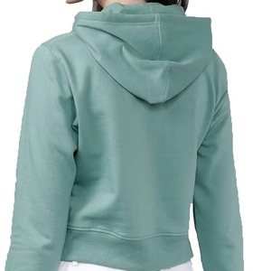 Sudadera con Capucha para Mujer, Verde, Lisa, con Forro, Manga Larga, de Secado Rápido, con Logotipo Frontal, Informal, para Invierno - Product Image 4