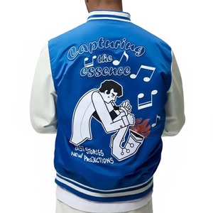 Custom Embroidered <b>Leather</b> Bomber <b>Jacket</b> Premium Genuine <b>Leather</b> Casual Outerwear OEM ODM Factory Sample Service - Product Image 6