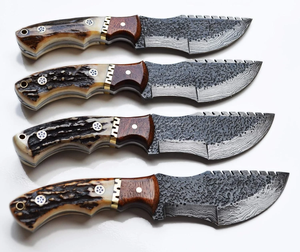 Couteau de chasse artisanal en acier Damas à lame fixe, couteau d'extérieur avec manche en bois naturel, fabricant - Product Image 6