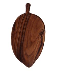 Planche à fromage rectangulaire moderne de luxe tendance, en bois d'acacia naturel, en forme de feuille, écologique, biodégradable, faite à la main et durable - Product Image 3
