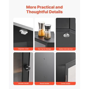 Double Layer Large Capacity Bamboo Bread <b>Storage</b> Container <b>Corner</b> Kitchen Counter Farmhouse Wooden Breadbox - Product Image 6