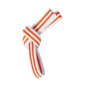 White Orange Striped Taekwondo Rank Belt Cotton Martial Arts Grading Strap Professional Training Gear BJJ Rank Belt - Product Image 2