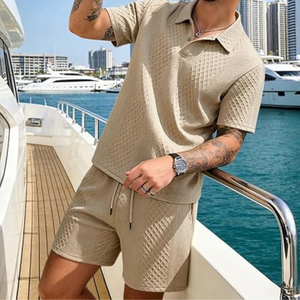 <b>Men</b>’s <b>2</b>-<b>Piece</b> Polo Shirt and Shorts <b>Set</b>, Casual Collared Athletic Tracksuit, Summer Jogging Outfit for Sports and Everyday Wear - Product Image 4