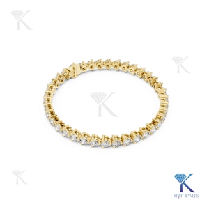 Lab Grown Diamond Tennis Bracelet 3.70 MM Round Brilliant Cut 14K 18K <b>Solid</b> <b>Gold</b> Fine Women Luxury Bridal Jewelry Manufacturer - Product Image 3