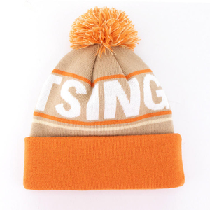 Bonnet personnalisé avec pompon, 100% acrylique, tricot jacquard, broderie, logo personnalisé, réglable, hiver, fourrure, unisexe, casquette d'extérieur - Product Image 1