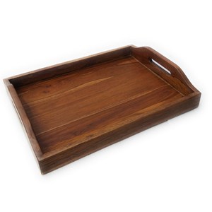 Juego de bandejas de madera de mango seguras para alimentos hechas a mano, bandejas de madera decorativas de mesa de cocina de 2 piezas más vendidas para restaurante de Hotel - Product Image 6