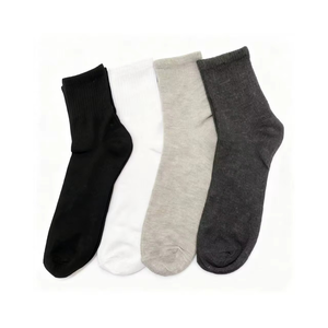 Men's Solid Crew <b>Socks</b>-<b>Breathable</b> Woven Spandex/Cotton Eco-Friendly Quick Dry Sporty Casual <b>Socks</b> for Business & Daily Use - Product Image 1
