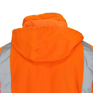 Men's High Visibility Reflective <b>Work</b> Jacket Winter Insulated Windproof Bomber Style with Zipper Closure and Pockets - Product Image 4