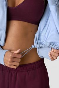 Sudadera corta con cremallera para mujer, logotipo personalizado, manga larga, sudadera corta de moda, OEM, ODM, sudadera de moda al por mayor para mujer - Product Image 4