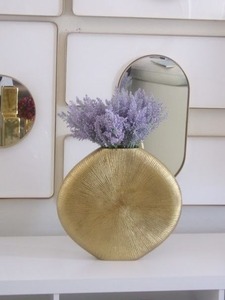 Jarrón de suelo moderno, jarrón decorativo grande, jarrón alto para flores, jarrón de metal para flores, jarrón de latón para flores, jarrón de latón acanalado, metal texturizado - Product Image 6