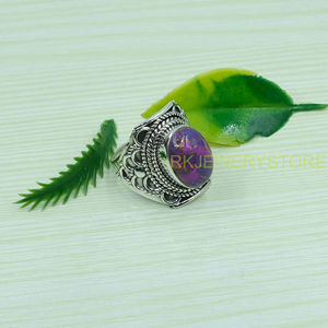 Top Quality Purple Copper Turquoise <b>Ring</b> 925 Sterling <b>Silver</b> <b>Statement</b> <b>Ring</b> Handmade Designer Gemstone <b>Ring</b> Boho Jewelry Gift - Product Image 2