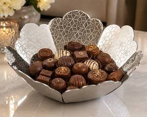 Unique Modern Flower Shape Serving Bowl Luxury Chocolate Arrangement Holder Decorative <b>Confectionery</b> Display Stand Premium Dry - Product Image 1