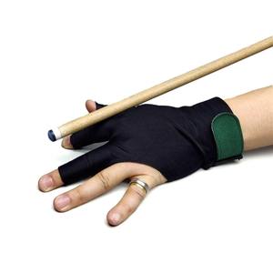 Guante de Snooker Personalizado Transpirable de Tres Dedos, de Nailon Ligero y Elástico, para Control del Taco, Unisex, para Juego de Billar, Color Negro Deportivo - Product Image 1