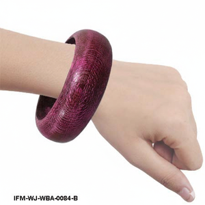 Brazalete de madera magenta envejecida hecho a mano, estilo antiguo, con vetas de madera gruesas, para mujer - Product Image 6