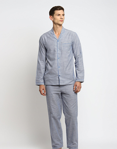 <b>Mens</b> Modal Pajama Set Silky Soft Long Sleeve Button Shirt <b>Pants</b> Comfortable Nightwear Home <b>Lounge</b> Suit Wholesale - Product Image 4