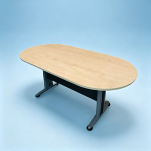 Modern Convertible <b>Extendable</b> Oval Conference <b>Table</b> MDF Top Metal <b>Legs</b> Stable Office Furniture for Boardrooms Commercial Use AY - Product Image 1