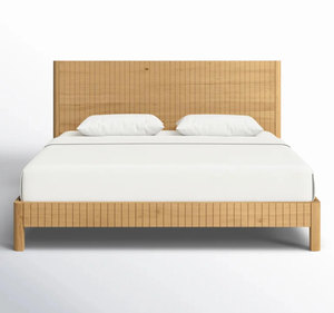 Base de Cama King Size Moderna Minimalista de Madera de Teca Sólida, Cama de Plataforma de Perfil Bajo con Cabecero Sencillo, Muebles de Dormitorio, 3 Años de Garantía - Product Image 4