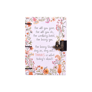 Cuaderno de Papel Hecho a Mano con Diseño Floral y Cierre, Diario con Cierre |   Diario Ecológico Premium de 200 Páginas con Escritura a Doble Cara para Mujer - Product Image 3