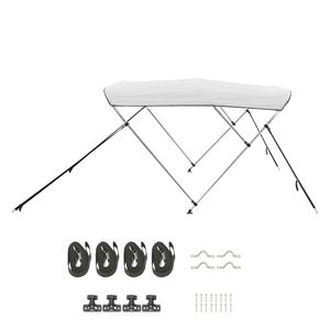 Tendalino Bimini a 3 Archi in Poliestere 600D con Telaio in Lega di Alluminio, Impermeabile, Parasole per Barca, Nuovo, con Vano Portaoggetti - Product Image 1